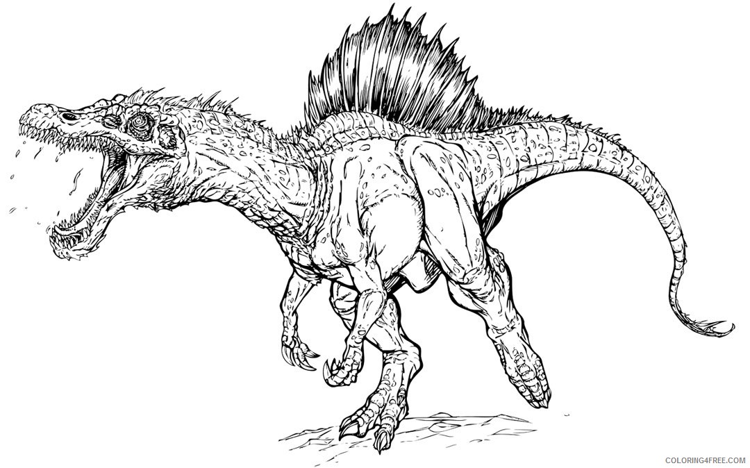 jurassic park coloring pages spinosaurus Coloring4free - Coloring4Free.com