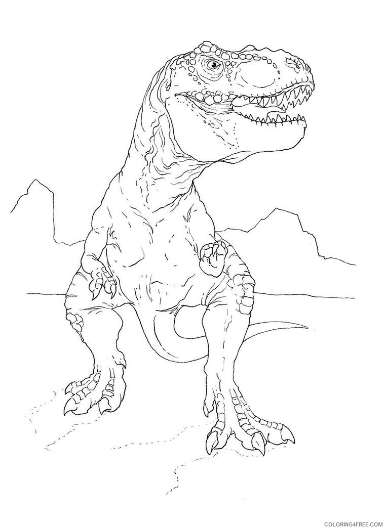 jurassic park coloring pages tyrannosaurus rex Coloring4free