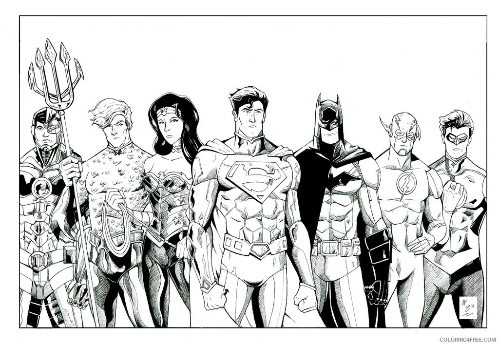 justice league coloring pages all heroes Coloring4free