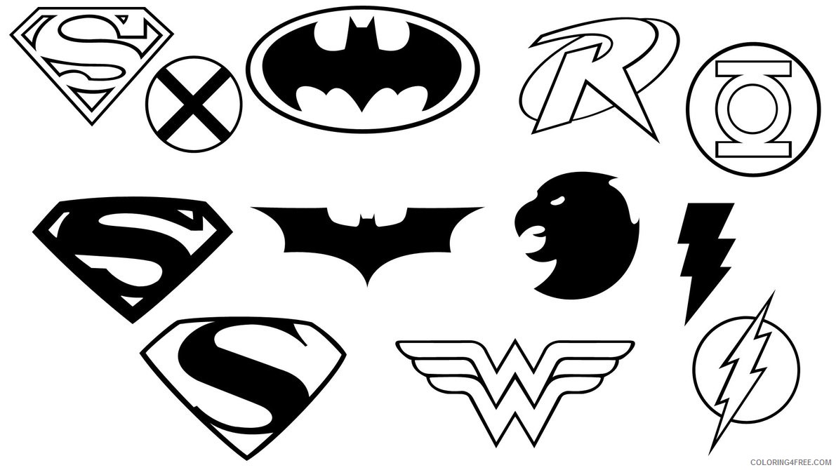 justice league coloring pages all logos Coloring4free