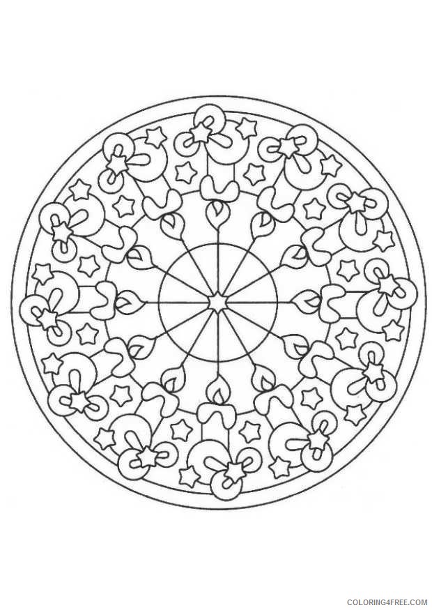 kaleidoscope coloring pages stars and candles Coloring4free