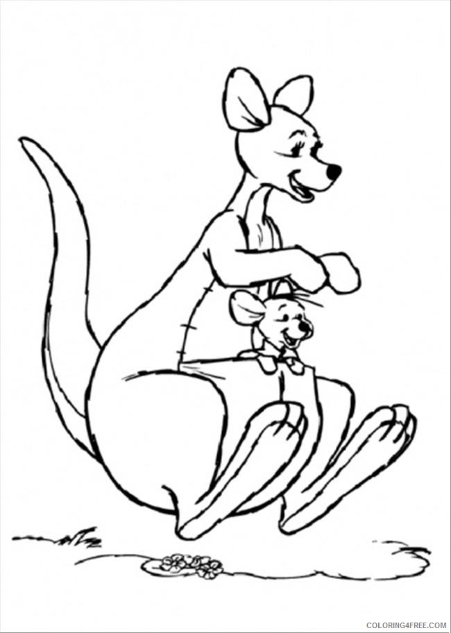 kangaroo and baby coloring pages Coloring4free