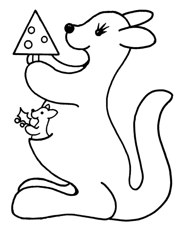 kangaroo coloring pages for kids Coloring4free