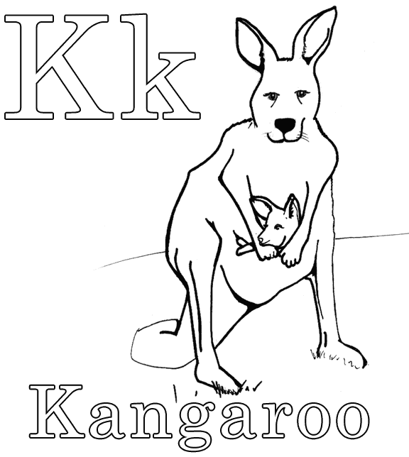 kangaroo coloring pages k is for kangaroo Coloring4free