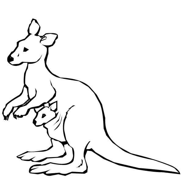 kangaroo coloring pages with baby Coloring4free