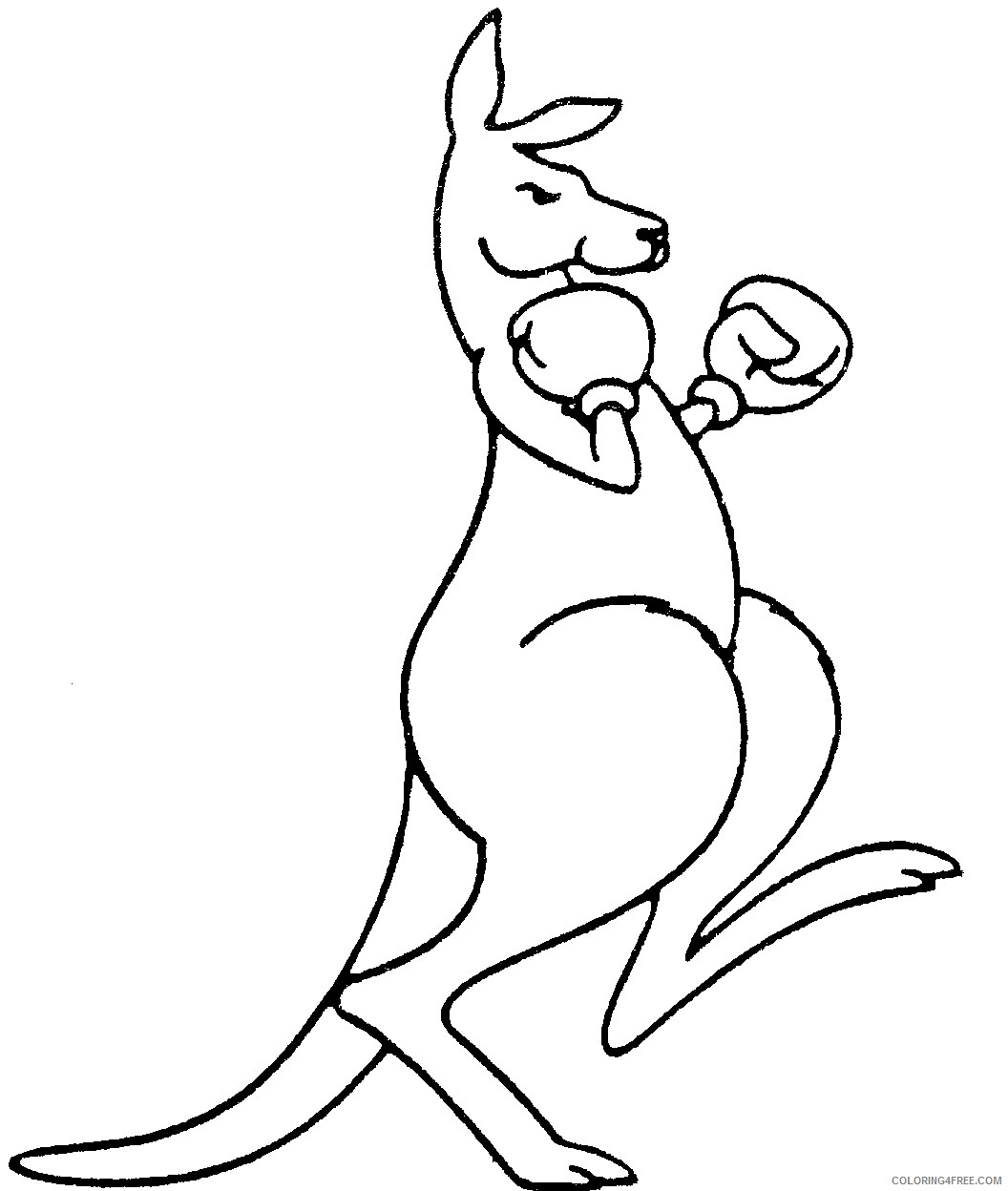 kangaroo coloring pages with boxing gloves Coloring4free
