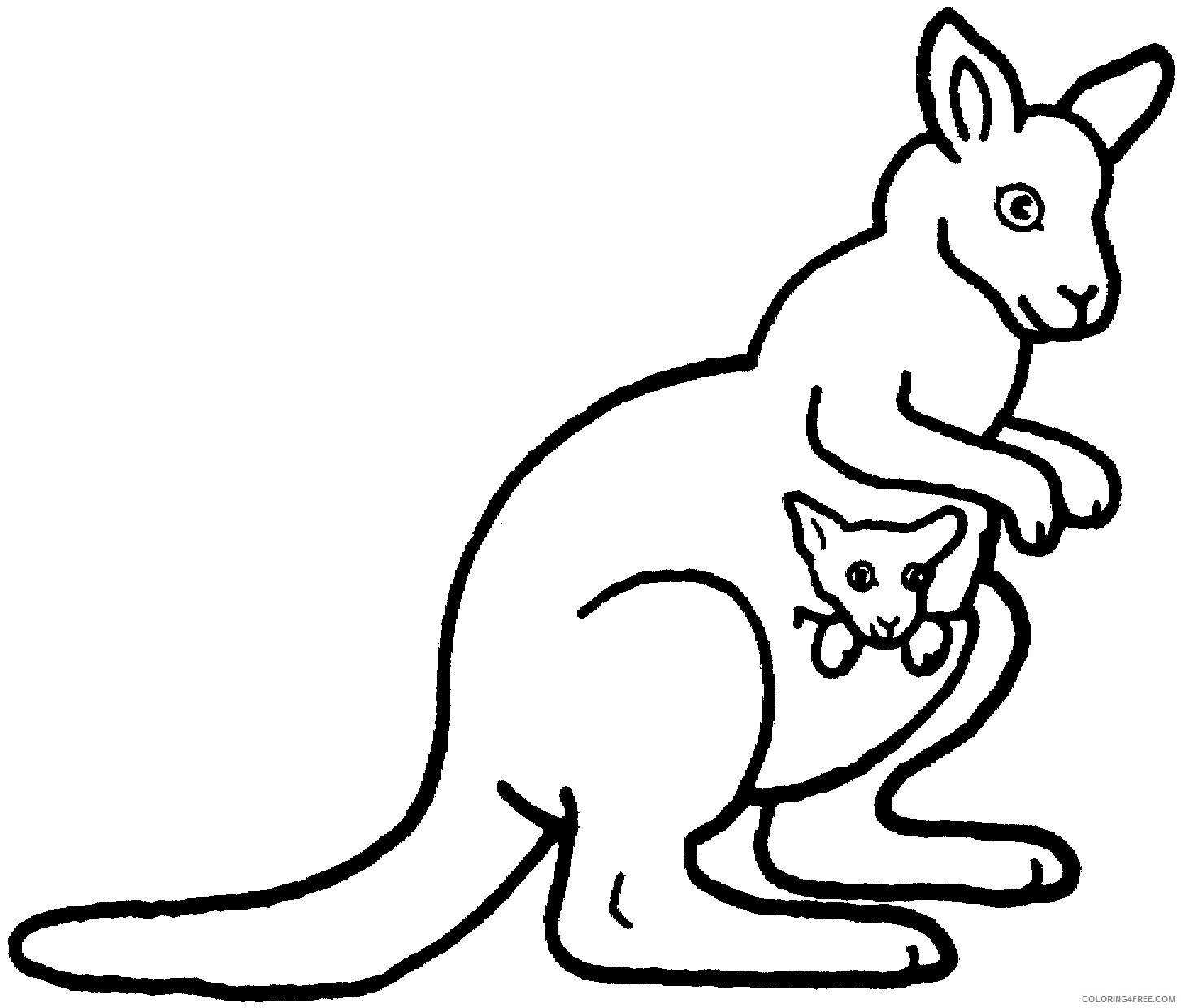 kangaroo coloring pages with joey Coloring4free