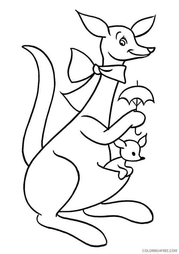 kangaroo with cute baby coloring pages Coloring4free