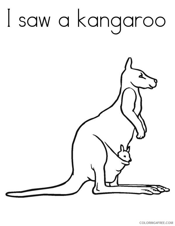 kangaroo with joey coloring pages Coloring4free