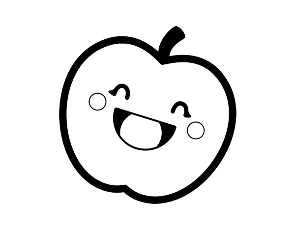 kawaii coloring pages apple Coloring4free