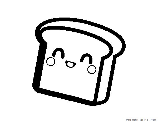 kawaii coloring pages bread Coloring4free