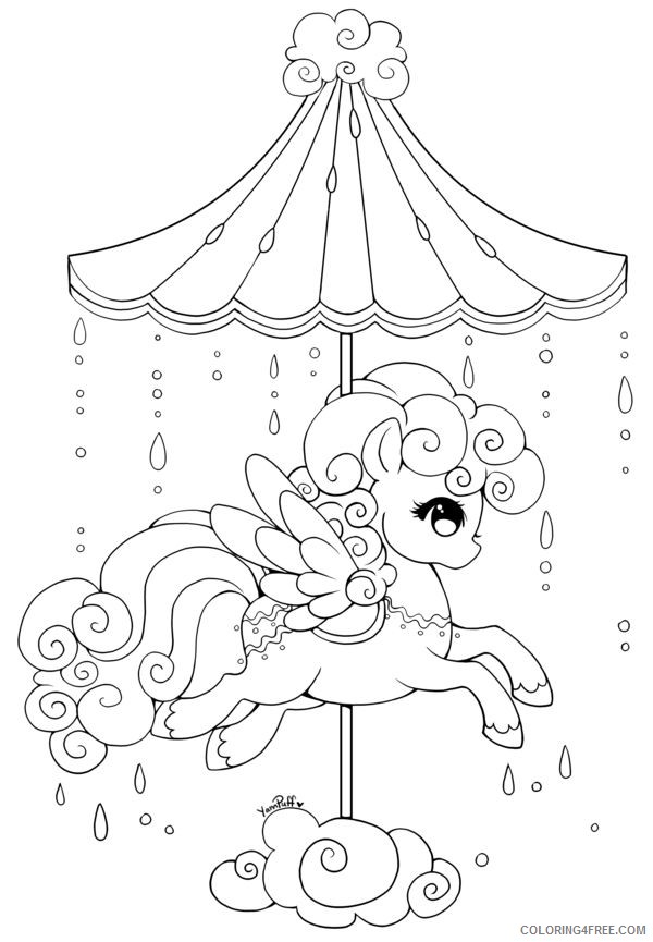 kawaii coloring pages carousel Coloring4free