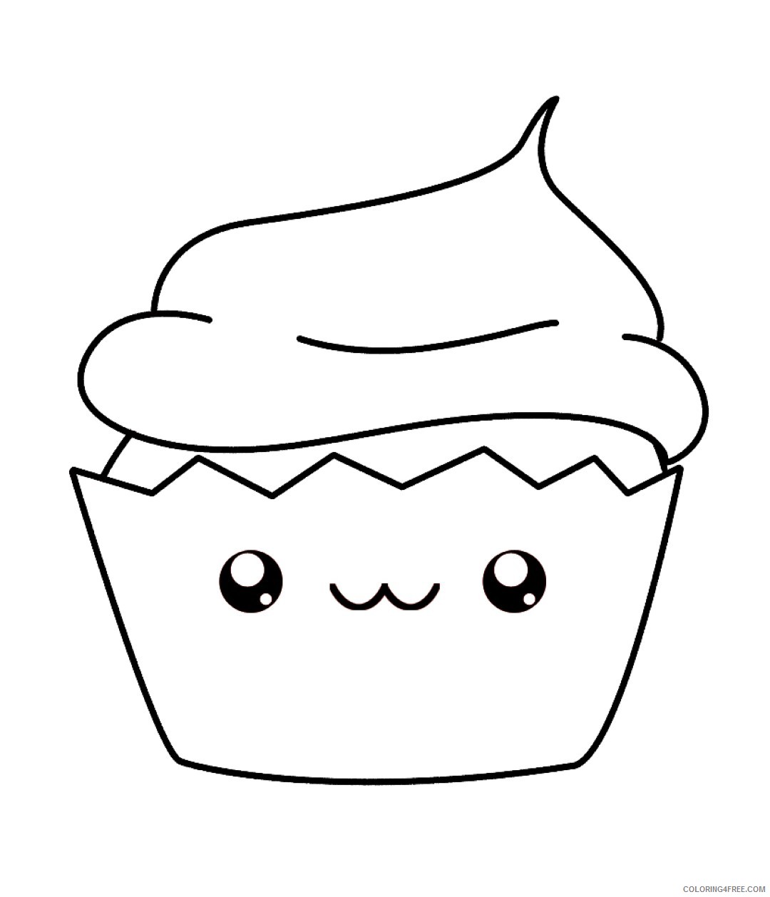 kawaii coloring pages cupcake Coloring4free