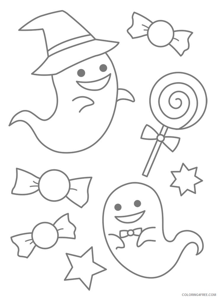 kawaii coloring pages ghost Coloring4free