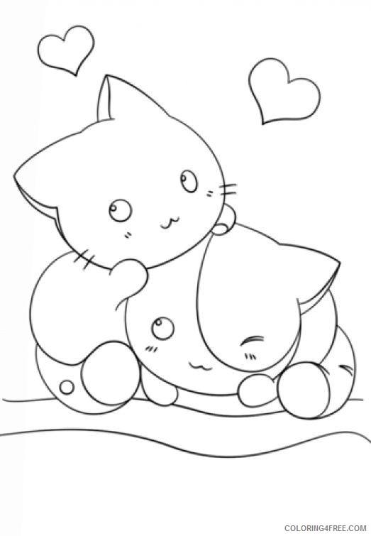 kawaii coloring pages kittens Coloring4free