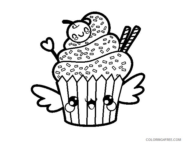 kawaii coloring pages of food Coloring4free