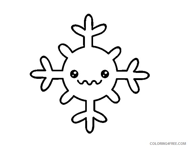 kawaii coloring pages snowflake Coloring4free