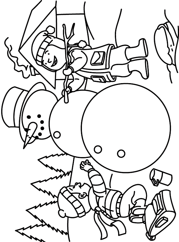 kids making snowman coloring pages Coloring4free
