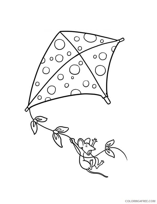 kite coloring pages and mouse Coloring4free