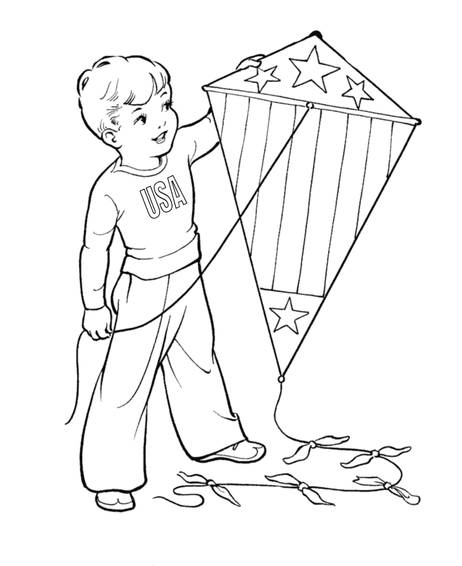 kite coloring pages for boys Coloring4free