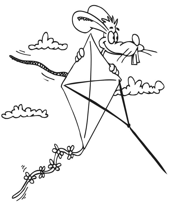 kite coloring pages free to print Coloring4free