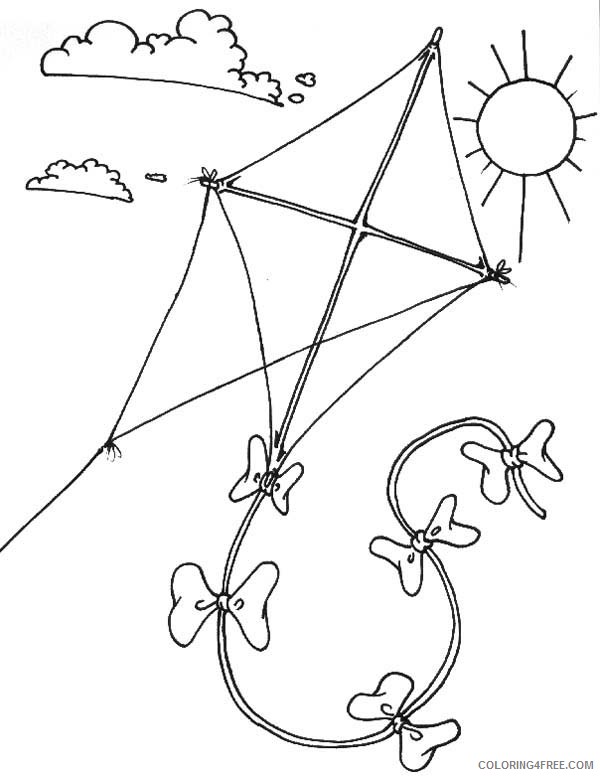 kite coloring pages in the sky Coloring4free