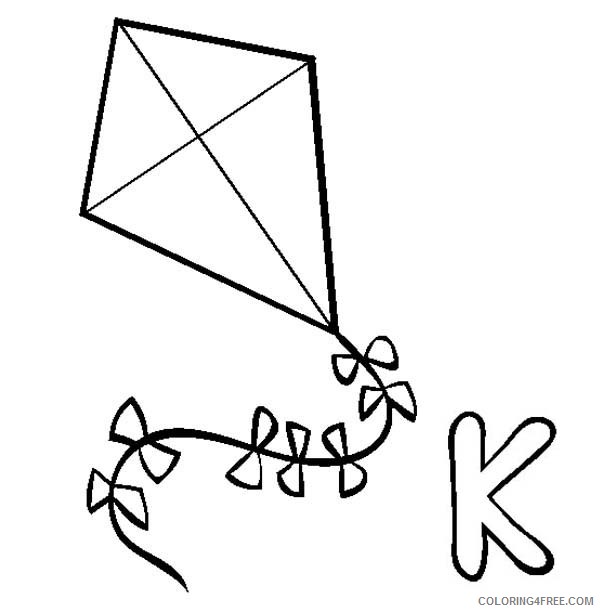 kite coloring pages k for kite Coloring4free