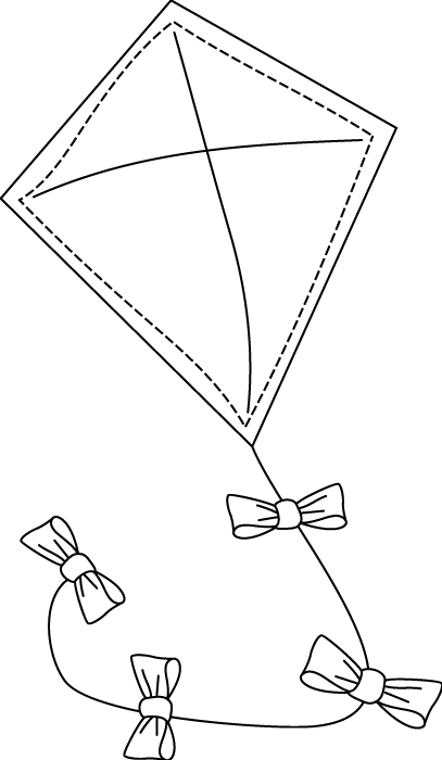 kite with bows coloring pages Coloring4free