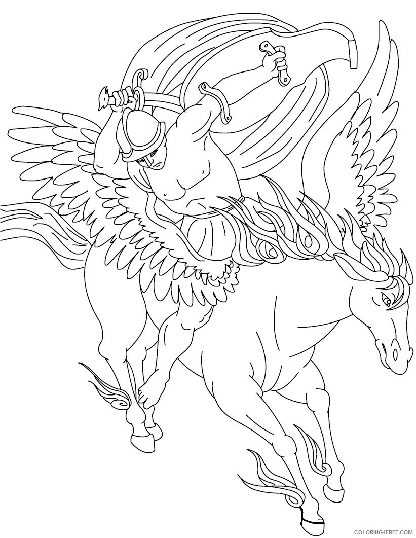knight and pegasus coloring pages Coloring4free