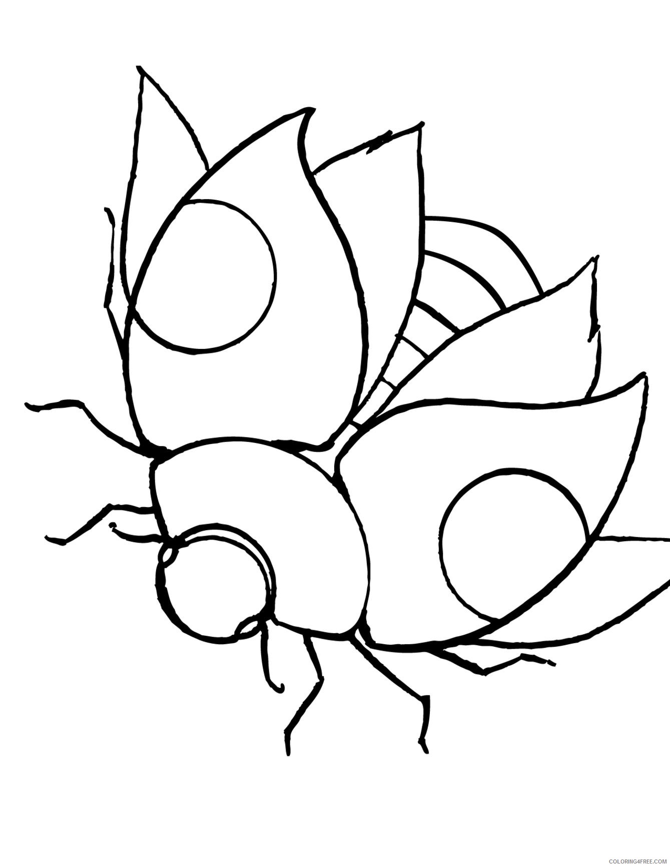 ladybug coloring pages wings open Coloring4free
