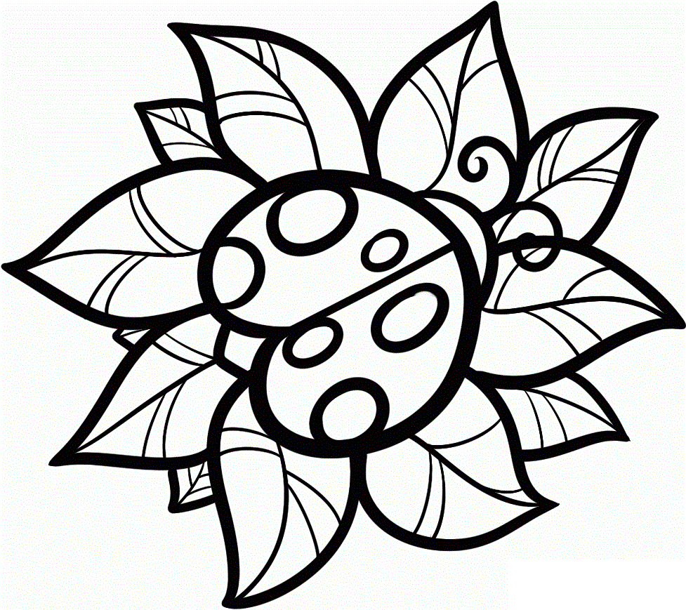 ladybug coloring pages with leaves Coloring4free