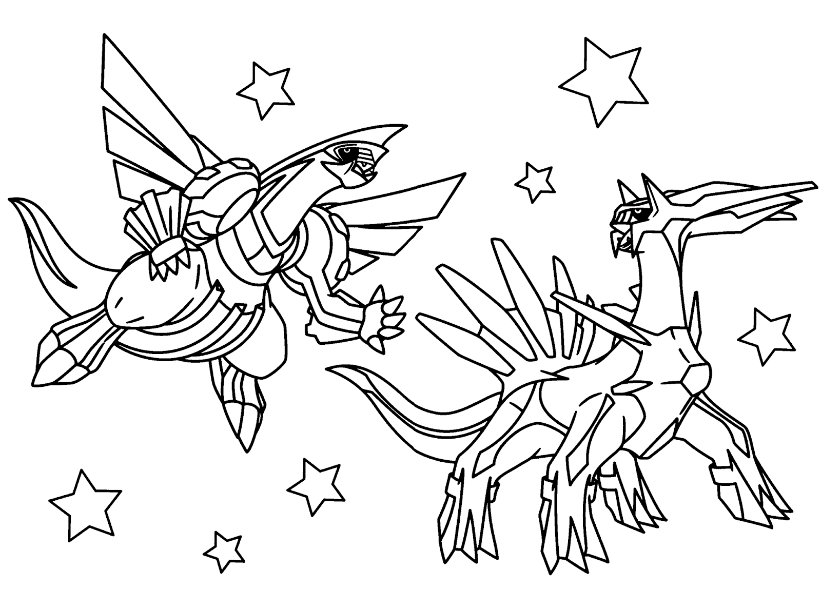 legendary pokemon coloring pages dialga and palkia Coloring4free