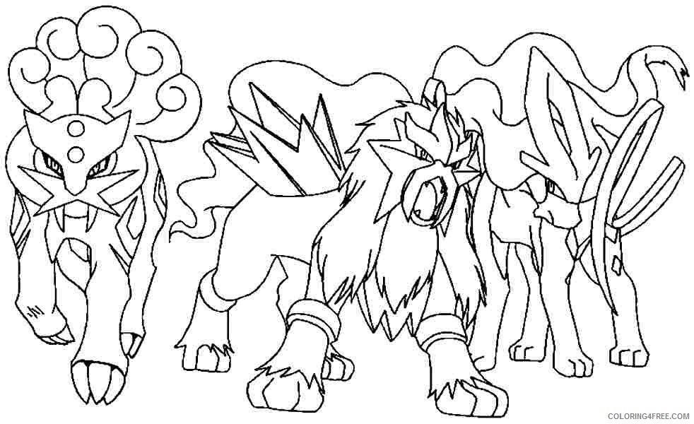 legendary pokemon coloring pages dogs Coloring4free