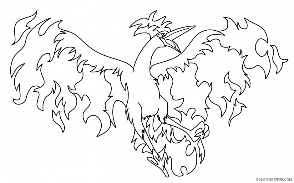 legendary pokemon coloring pages moltres Coloring4free