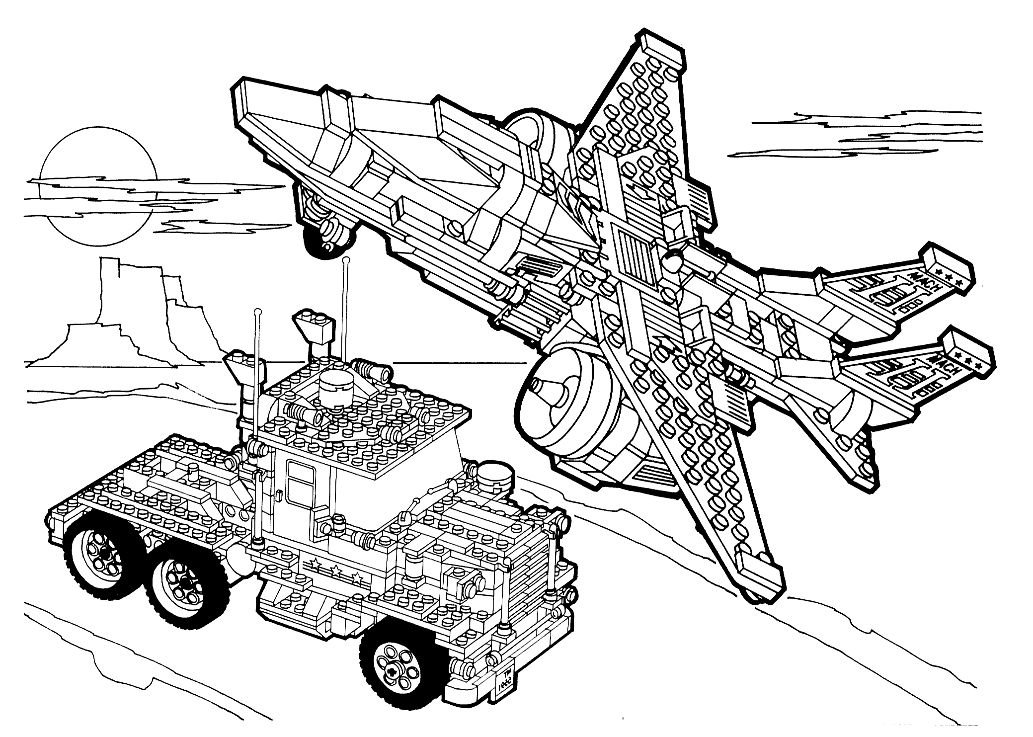 lego coloring pages truck and plane Coloring4free