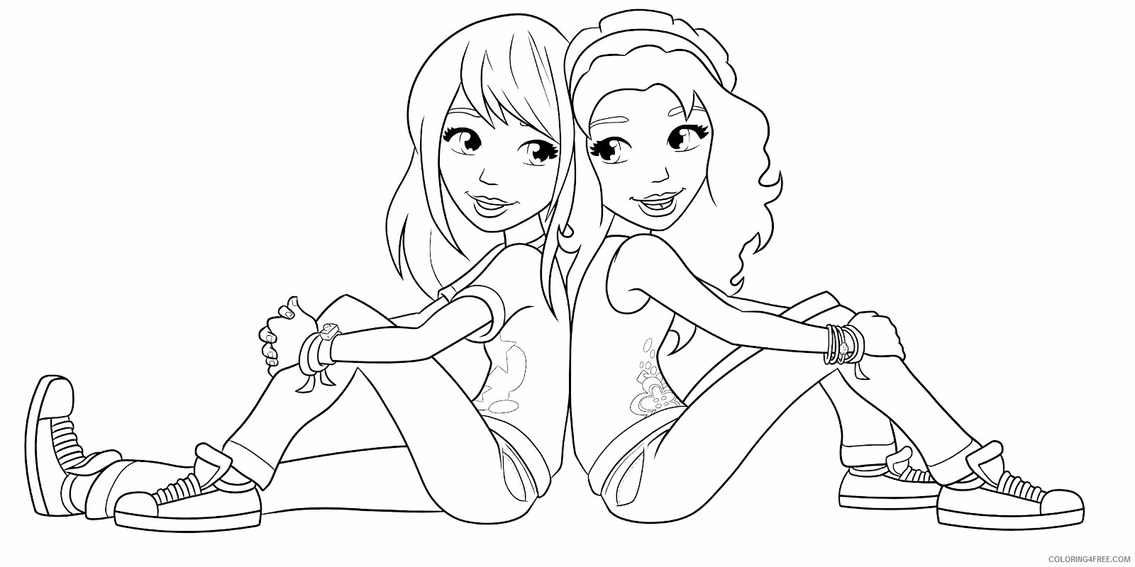 lego friends coloring pages stephanie and emma Coloring4free