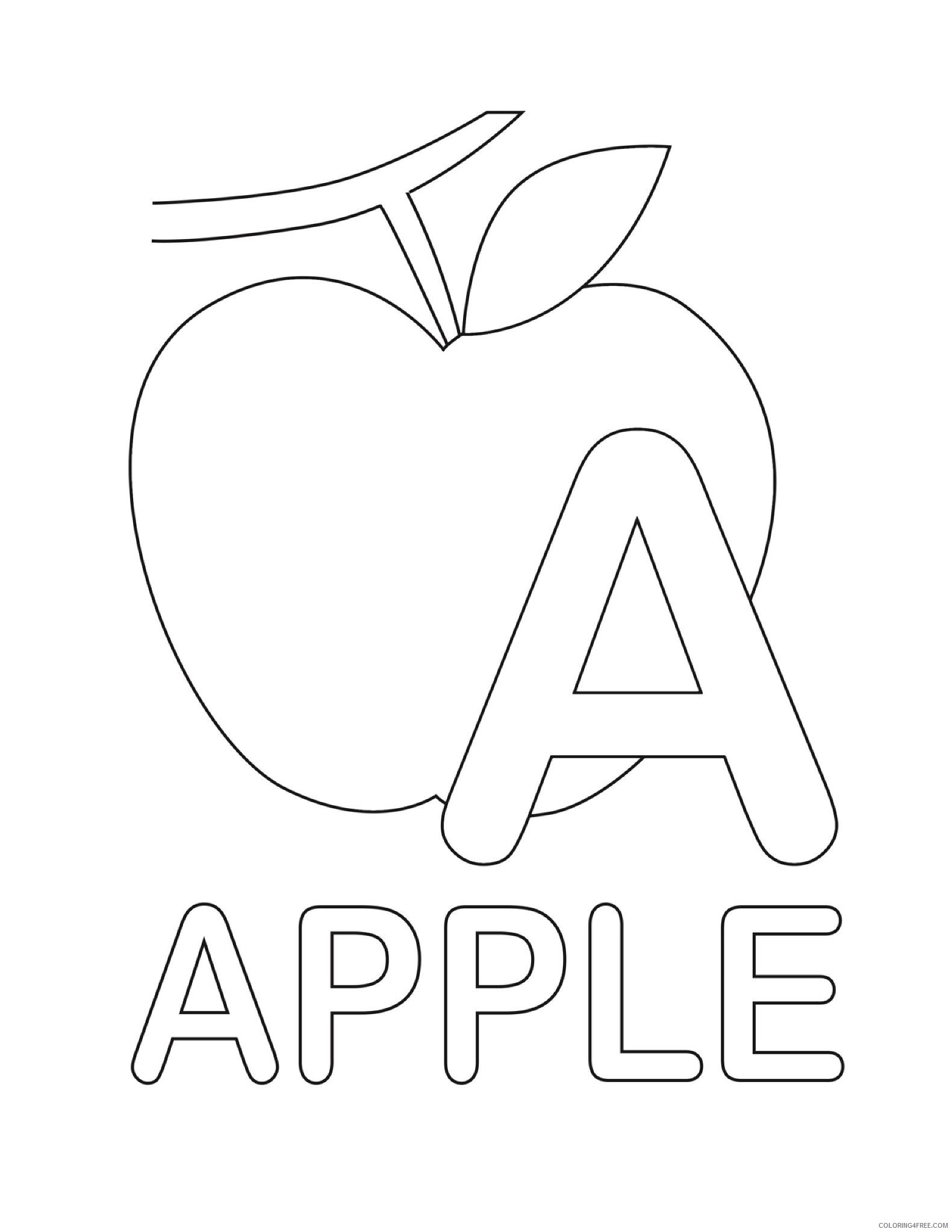 letter coloring pages a for apple Coloring4free