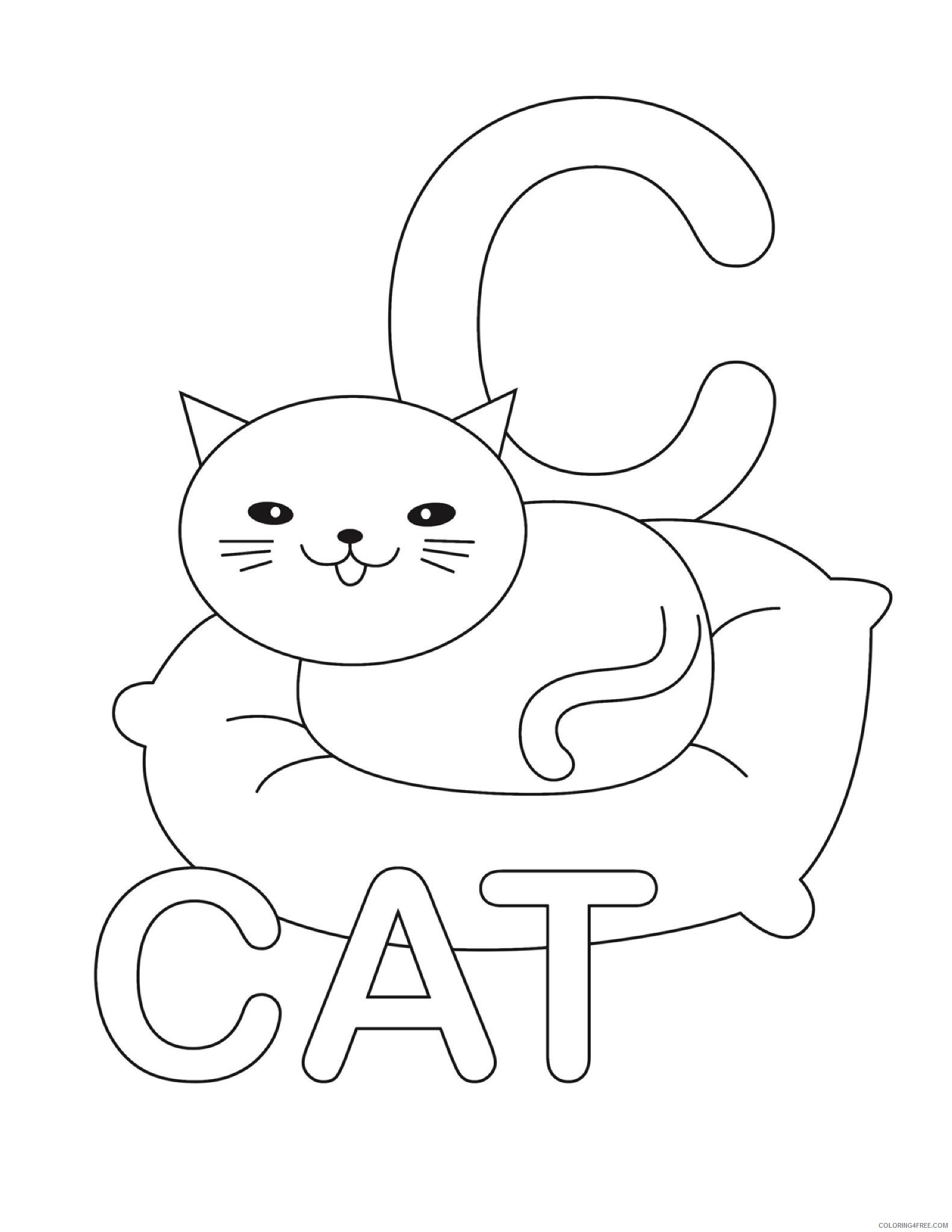 letter coloring pages c for cat Coloring4free