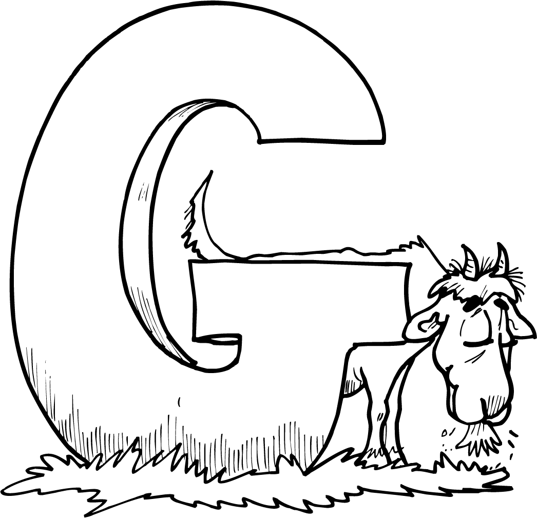 letter coloring pages g for goat Coloring4free