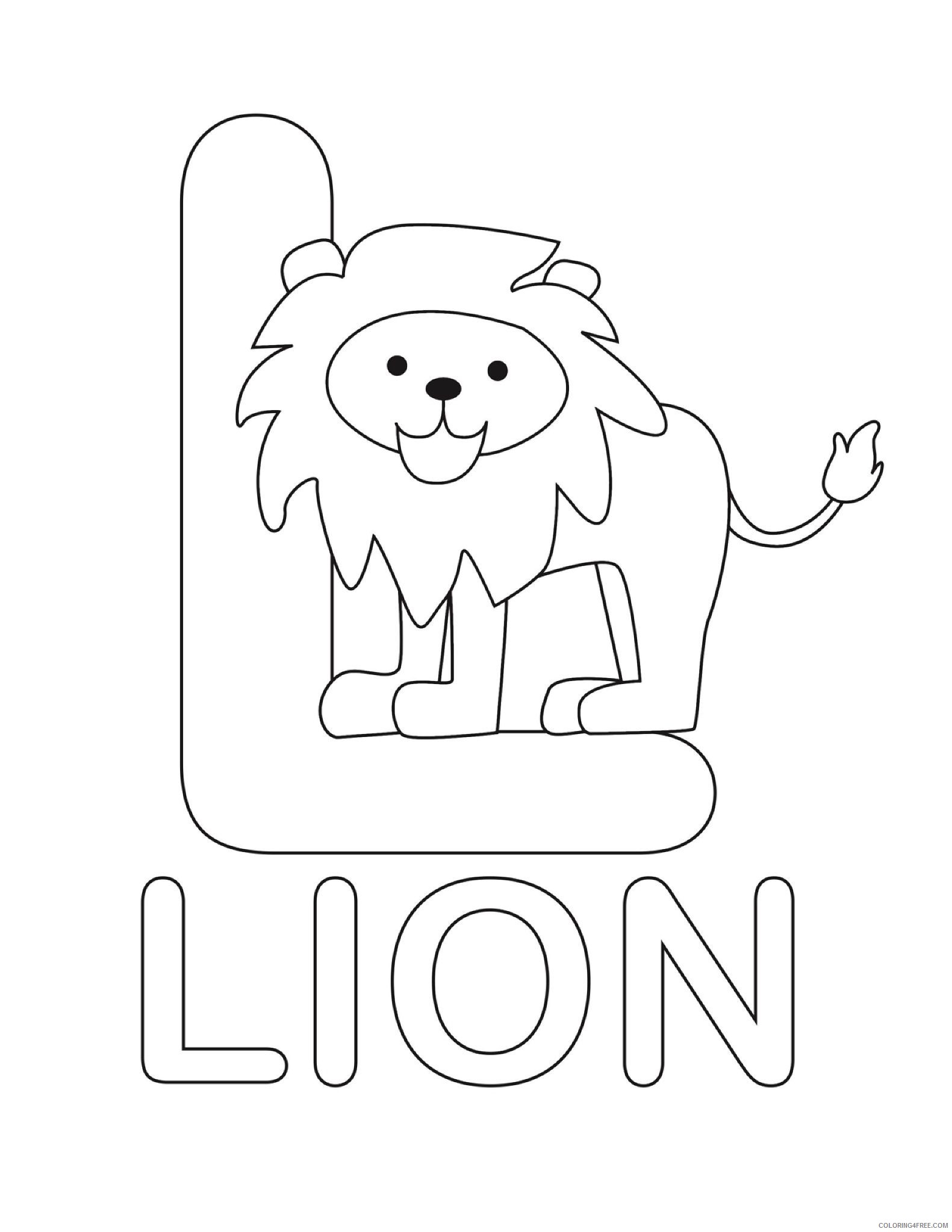 letter coloring pages l for lion Coloring4free
