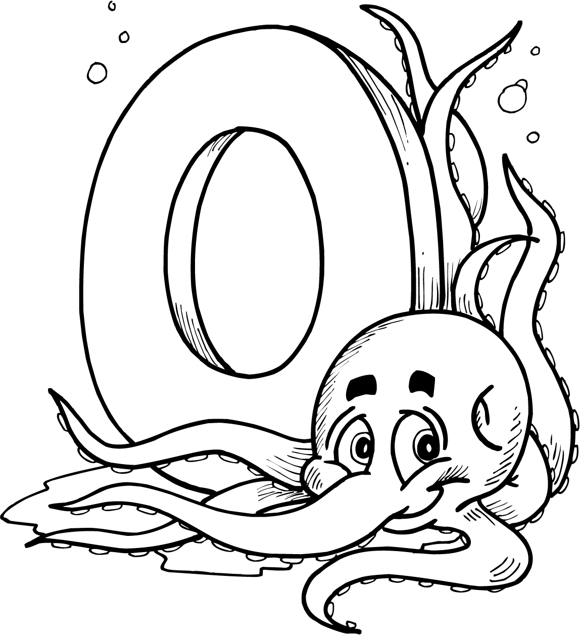 letter coloring pages o for octopus Coloring4free