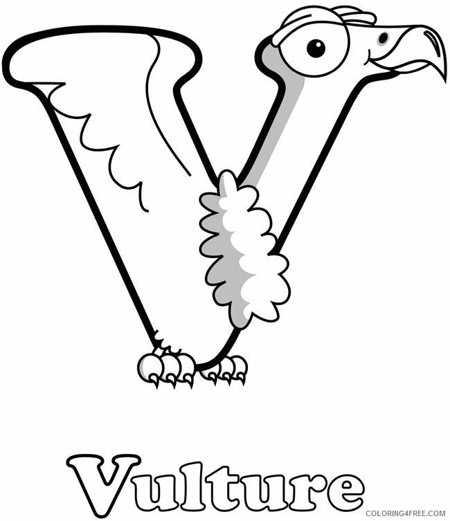 letter coloring pages v for vulture Coloring4free