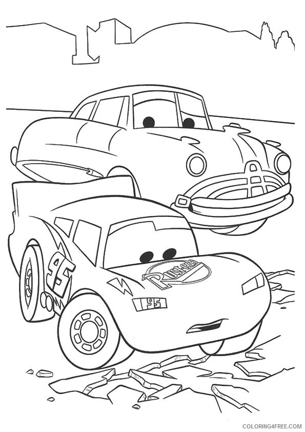 lightning mcqueen coloring pages and doc hudson Coloring4free