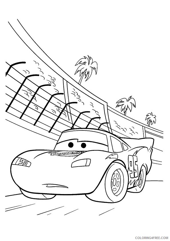 lightning mcqueen coloring pages on race track Coloring4free