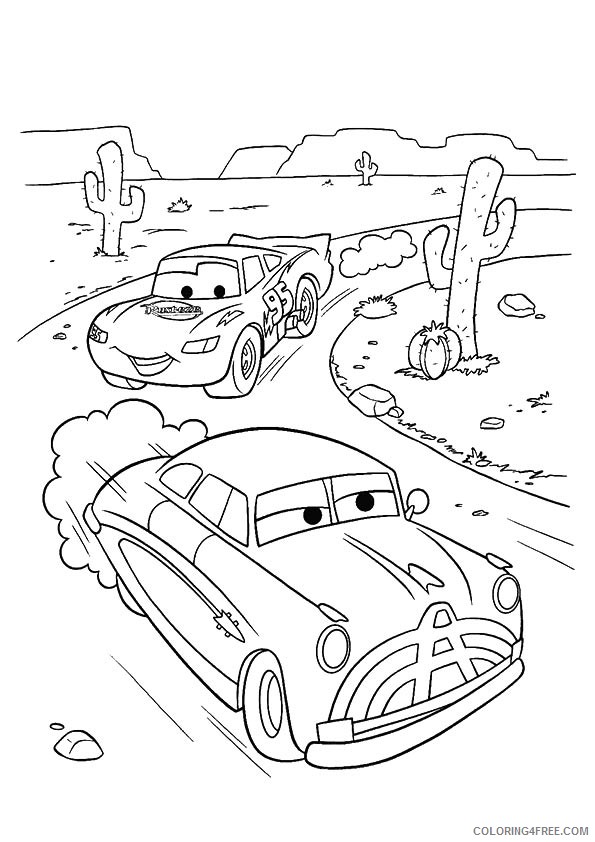 lightning mcqueen coloring pages race with doc Coloring4free