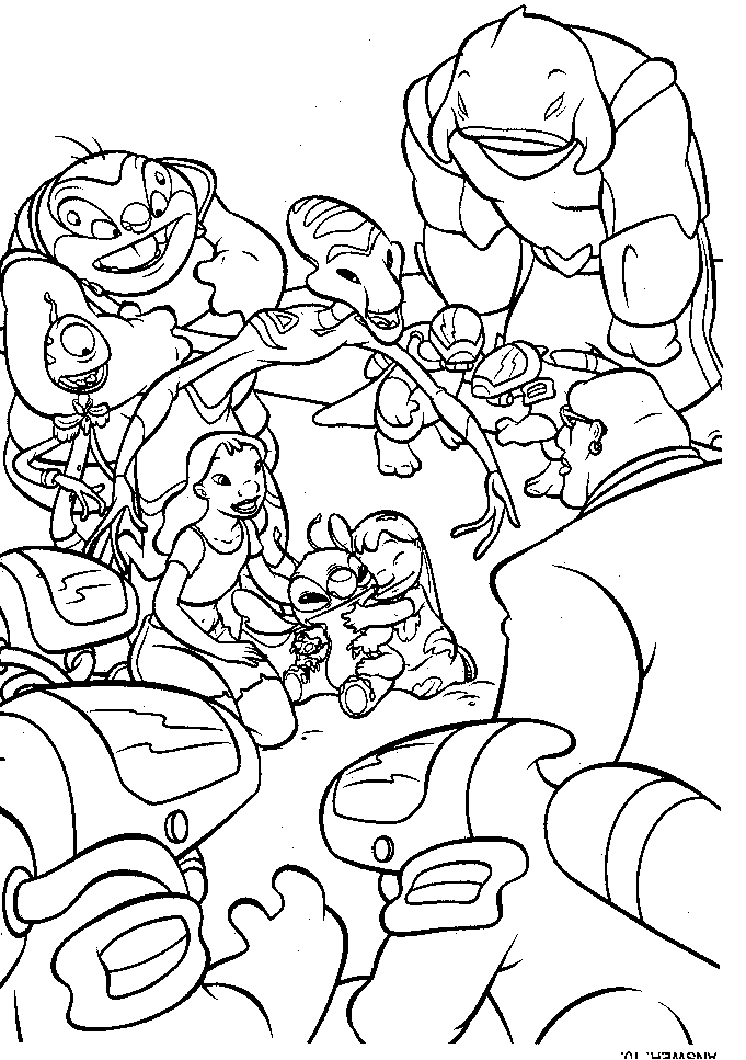 lilo and stitch coloring pages and friends Coloring4free