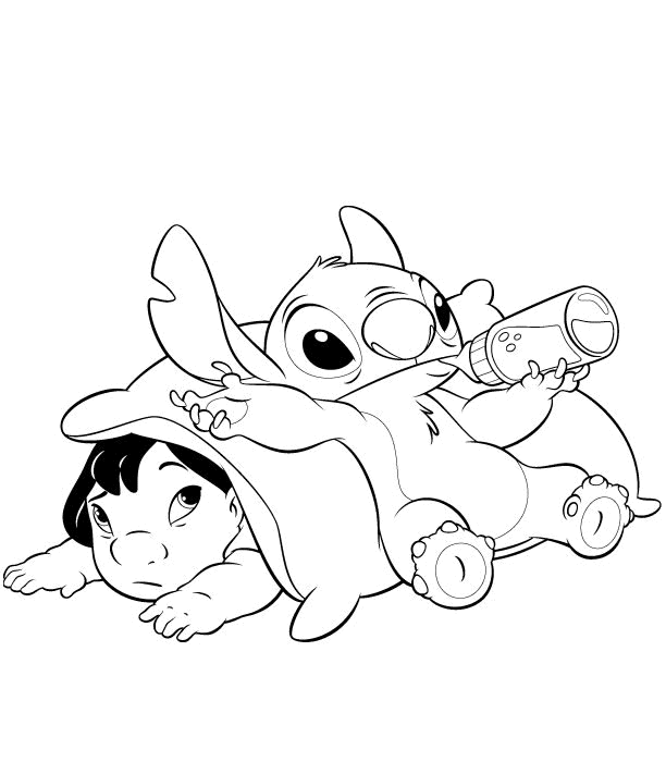 lilo and stitch coloring pages best friends Coloring4free