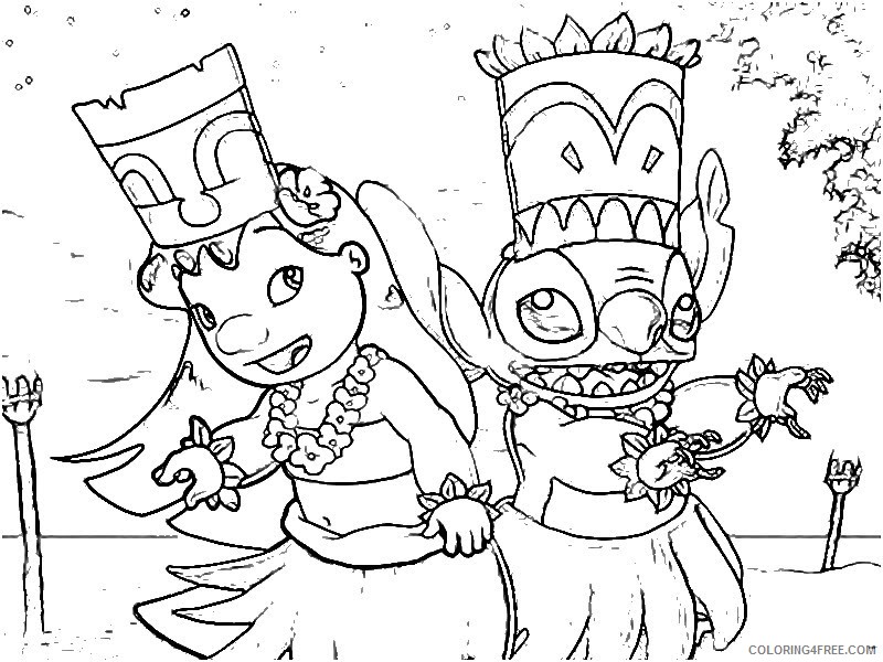 lilo and stitch coloring pages dancing Coloring4free
