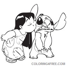 lilo and stitch coloring pages kissing Coloring4free
