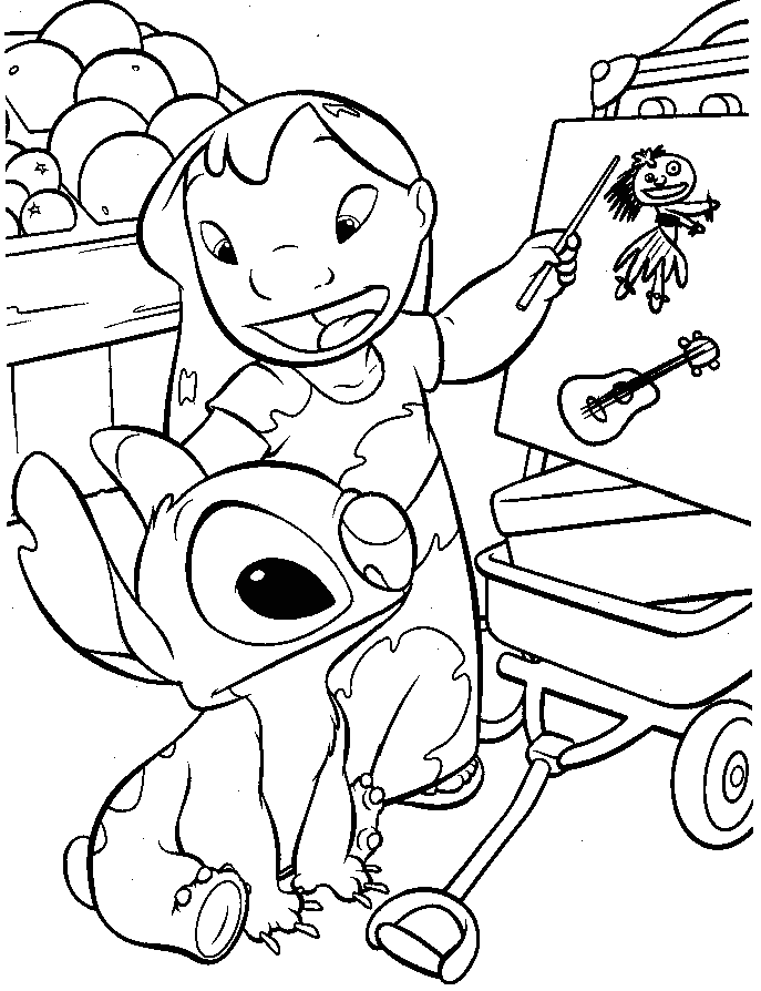 lilo and stitch coloring pages learning Coloring4free